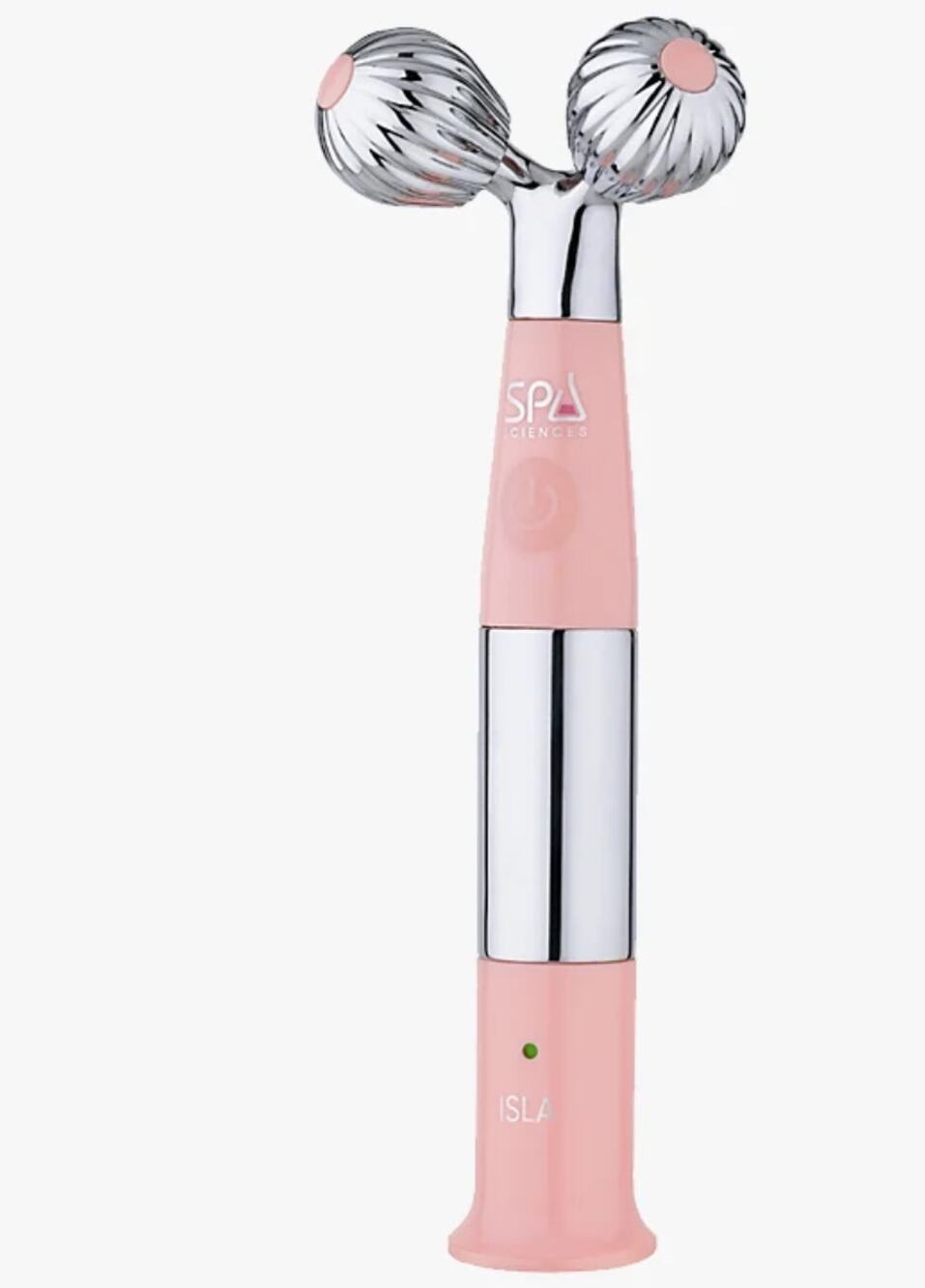 Spa Sciences ISLA Sonic Face Body Ice Heat Roller Rose Quartz Deluxe Kit